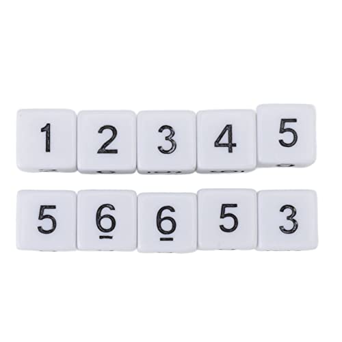20 Pcs Sechsseitige Würfel mit Zahlen, Plastik, Hochglanz, Brettspielen, Multifunktionale Würfel -Requisiten, Ideal für Balken von CaCaCook