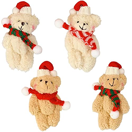 4-teilige Plüschbär Weihnachtsbaumanhänger, Weihnachtspuppen-Ornamente, Realistisches Teddybär-Anhänger Kuscheltier mit Weihnachtsmütze, Weiche Mini-Bärpuppe Spielzeug Niedlicher Rouge Bär für Jungen 4-teilige Plüschbär Weihnachtsbaumanhänger, Weihnachtspuppen-Ornamente, Realistisches Teddybär-Anhänger Kuscheltier mit Weihnachtsmütze, Weiche Mini-Bärpuppe Spielzeug Niedlicher Rouge Bär für Jungen von CaCaCook