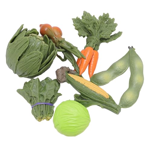 7pcs Simuliertes Gemüse -Set Miniatur Gemüse Modell Karotten Spinat Edamame Kognitive Frühe Bildungsrätsel Spielzeug für von CaCaCook