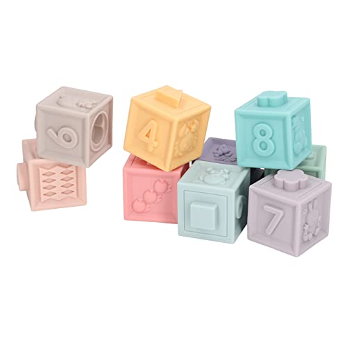 9pcs Montessori Spielzeug, Babyblöcke Weiche Bausteine ​​Babyspielzeug für 6-12 Monate Baby, Zahnen Sensorische Spielzeuge Stapelspielzeug, Pädagogische Stapelbare Blockspielzeug von CaCaCook