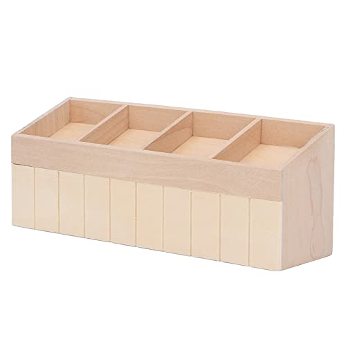 CaCaCook 1:12 Dollhouse Obstständer Im Maßstab, Miniatur -DIY -Färbung Holzregal, 4 Gitterausstellungen für Mini Obst und Gemüse, Birkenholz Ideal für Dollhouse Decoration von CaCaCook