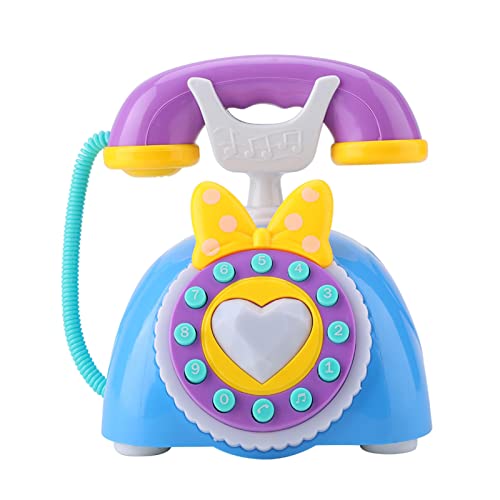 CaCaCook Baby -Telefon Spielzeug, Retro -Telefon Musikspielzeug, Zweisprachiger Musikalisches Baby Bildungsentwicklung Tun Spiel Spielzeuggeschenk (Blau) von CaCaCook