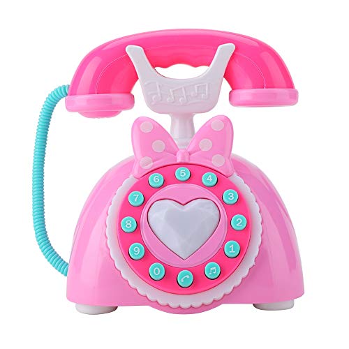 CaCaCook Baby -Telefon Spielzeug, Retro -Telefon Musikspielzeug, Zweisprachiger Musikalisches Baby Bildungsentwicklung Tun Spiel Spielzeuggeschenk (Rosa) von CaCaCook