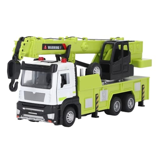 CaCaCook Diecast Crane Truck Spielzeug, Ausziehbarer Armschall Leichte Öffnungsfähige Türlegierung Metallkonstruktion Kranmodell für 3-8 ，9-12 Mädchen von CaCaCook