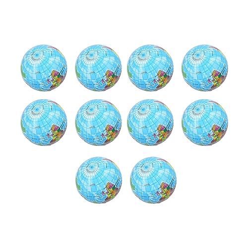 CaCaCook Globe Stress Ball, 10pcs Globe Squeeze Stress Schwammige Bälle, Ball für Erwachsene, Mini -Schaumkugel, Stressabbau Spielzeug für Mädchen Geschenke von CaCaCook