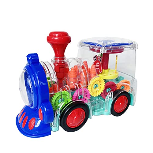 CaCaCook Light -up -Züge Spielzeug für Kleinkinder, Transparentes Ausrüstungsautospielzeug, Elektrische Züge für, Bewegungsspielzeug mit Licht und Musikgeschenken und Mädchen von CaCaCook