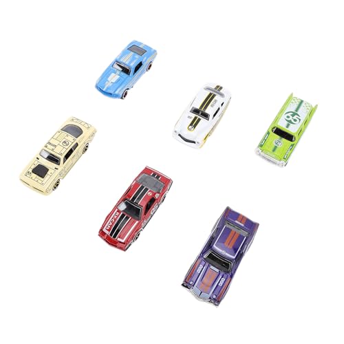 CaCaCook Mini -Automodelle, Legierungs -Rennwagen -Spielzeugset, Exquisites Fahrzeugmodell für Kleinkinder, 6pcs Race Back Race Cars, Lebendige Farben von CaCaCook