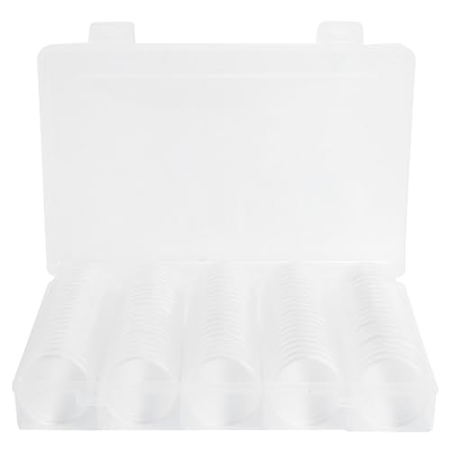 CaCaCook Münzkapseln, 100pcs Münzhalter Fall Klarer Runde Plastikmünzkapseln, Münzhalterbehälter mit Eva -Schutzdichtung Runde Münzsammlung, für Münzsammlungsversorgungen CaCaCook Münzkapseln, 100pcs Münzhalter Fall Klarer Runde Plastikmünzkapseln, Münzhalterbehälter mit Eva -Schutzdichtung Runde Münzsammlung, für Münzsammlungsversorgungen von CaCaCook