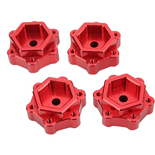 CaCaCook RC-Radsechskantadapter, Konverter, Verbreiterung 5 Mm, Aluminiumlegierung für 1/8 Truck, LOSI LMT Starrachse (Rot) von CaCaCook