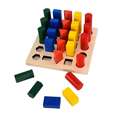 CaCaCook Sortieren Spielzeugstapelspiel, Montessori Wooden Classification Toy Stacking Game, Beech Geometrisches Puzzle für über 3 Jahre Alt (Geometrische Leiter) von CaCaCook
