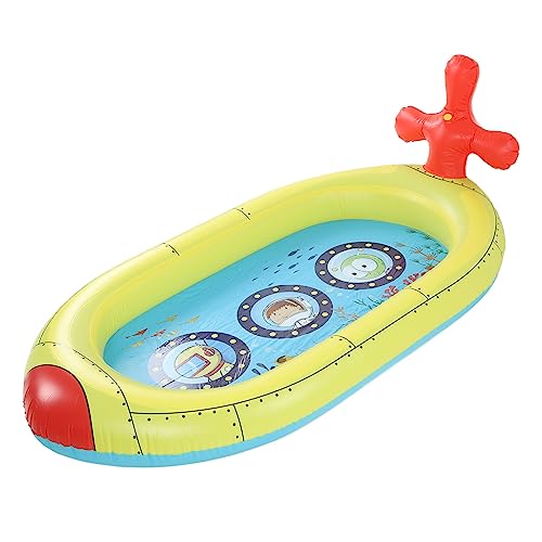 CaCaCook Spritzbrunnen Spielzeug Aufblasbare Sprinklerpool PVC Süßes Wasserspray Pad Spritzbrunnen Spielzeug für Garten Im Freien (U -Boot) von CaCaCook