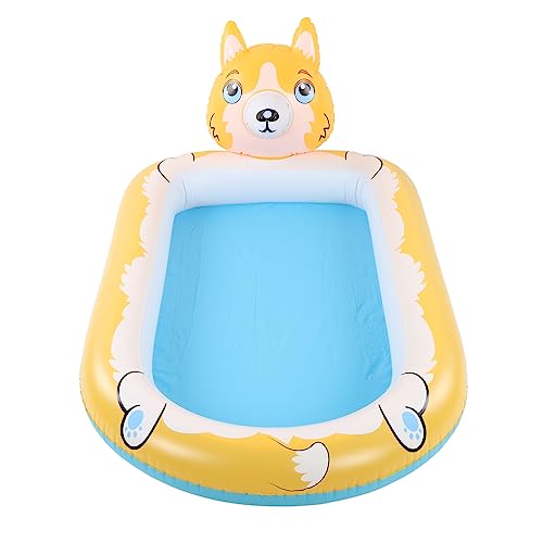 CaCaCook Spritzbrunnen Spielzeug Aufblasbare Sprinklerpool PVC Süßes Wasserspray Pad Spritzbrunnen Spielzeug für Garten Im Freien (Welpe) von CaCaCook