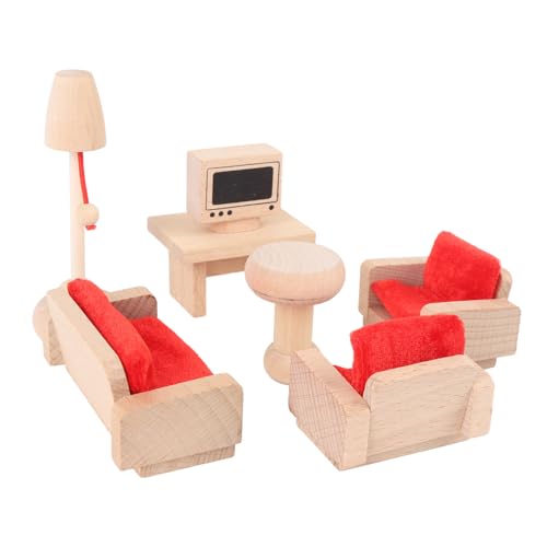 Miniatur Wohnzimmermöbelset, Handgefertigtes Holzpuppenhauszubehör für, Förderung der Fantasie, Interaktives Spiel, Buchenholzmöbel mit Vintage -Stil für Miniatur Wohnzimmermöbelset, Handgefertigtes Holzpuppenhauszubehör für, Förderung der Fantasie, Interaktives Spiel, Buchenholzmöbel mit Vintage -Stil für von CaCaCook