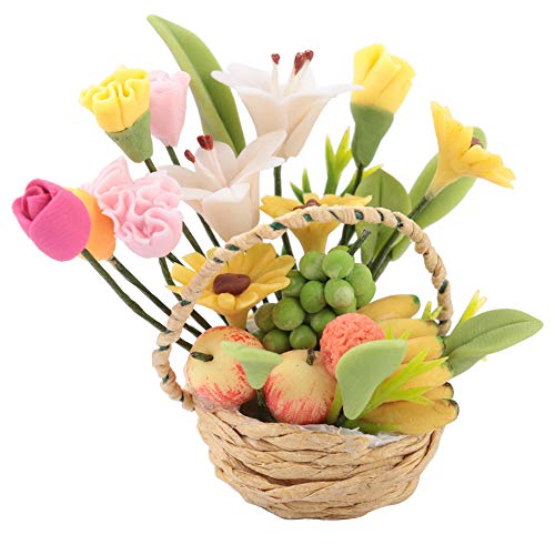 Miniaturblumenfruchtkorb, 1: 12 Dollhouse Simulation Mini Handgefertigte Körbe, Puppenhäuser Landschaftskunstdekoration Ornament Accessoires für Bildungsgüter Miniaturblumenfruchtkorb, 1: 12 Dollhouse Simulation Mini Handgefertigte Körbe, Puppenhäuser Landschaftskunstdekoration Ornament Accessoires für Bildungsgüter von CaCaCook