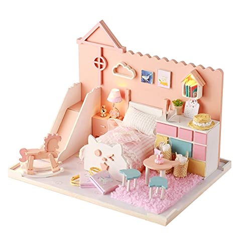 Miniaturhandwerk Dollhouse Kit mit LED -Leuchten und Möbeln, Montagemodell für 14 Jahre + Miniaturhandwerk Dollhouse Kit mit LED -Leuchten und Möbeln, Montagemodell für 14 Jahre + von CaCaCook