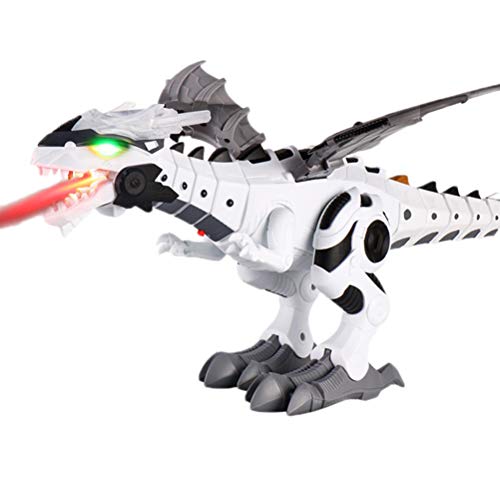 Nebelspritzroboter Drachenspielzeug, Kinder Gehen Dinosaurier Feuerspeienden Wassernebel mit Licht und Ton (Weiß) von CaCaCook