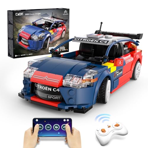 CaDA Ferngesteuertes Auto Klemmbausteine Dual Control 329Pcs Citroën C4WRC Rc Auto Bausteine Set Spielzeug ab 3 Jahre, STEM Auto Spielzeug Klemmbausteine von CaDA