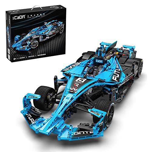 CaDA Master C64004W Formula Racing, 1667 Teile Master 1/8 Modell Sportwagen-Bausatz, MOC Technik Super Car Building Blocks (Classic Version) von CaDA