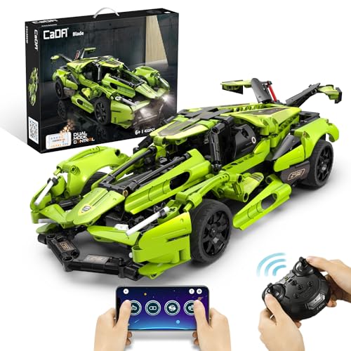 CaDA Remote Control Sport Car Building Kit, STEM Scratch Programming RC Toys for 8-12 Year Old Boys Girls, Cool Building Block Set Gifts Presents for Teens Adults Car Fans (Blade) von CaDA