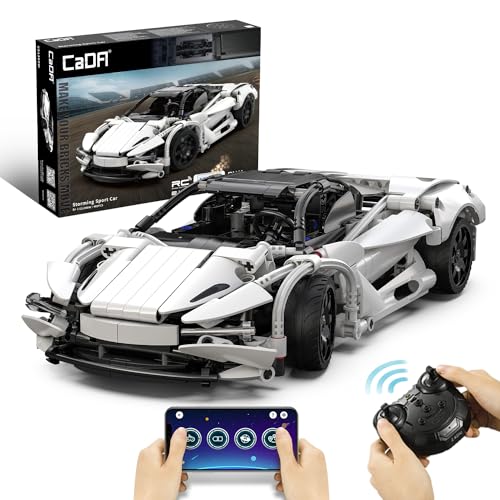 CaDA Remote Control Sport Car Building Kit, STEM Scratch Programming RC Toys for 8-12 Year Old Boys Girls, Cool Building Block Set Gifts Presents for Teens Adults Car Fans (Storming Sports car) von CaDA