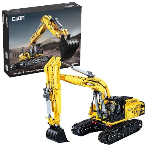 Cada C61082W Blöcke Funktionaler Baubagger 1702 EL., Schwarz, Gelb von CaDA