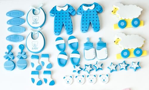 CaPiSo 32 Stück Baby Große Sticker Windeltorte Babytorte Stabiler Schaumstoff Babydekoration Babygeschenk Junge Blau CaPiSo 32 Stück Baby Große Sticker Windeltorte Babytorte Stabiler Schaumstoff Babydekoration Babygeschenk Junge Blau von CaPiSo