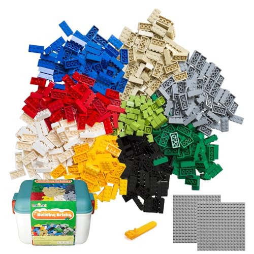 Cabeeskii Classic Bausteine, 360 Teile Steine 2x4 und 2x2, in 2 Maße 9 Farben und, Kompatibel mit Lego bausteine & Top-Marken, Bunt, für Kinder & MOC-Liebhaber von Cabeeskii