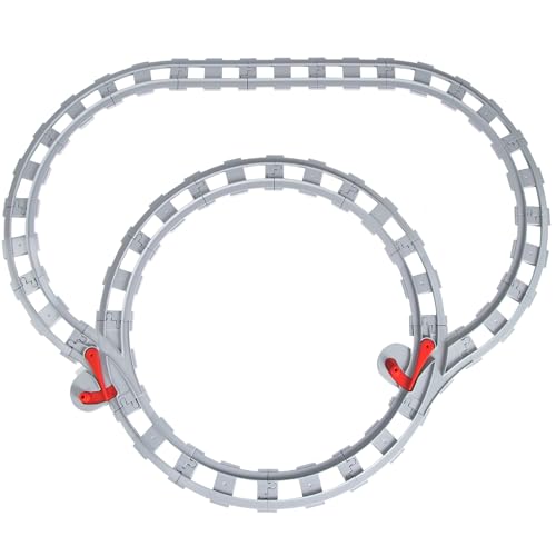 Cabeeskii Bausteine Schienen Set, Spielzeug Eisenbahnschienen, bestehend aus Cross Track Gerade, Kurven Schienen, kompatibel mit dem Marktführer ab 2 Jahren (25PCS) von Cabeeskii