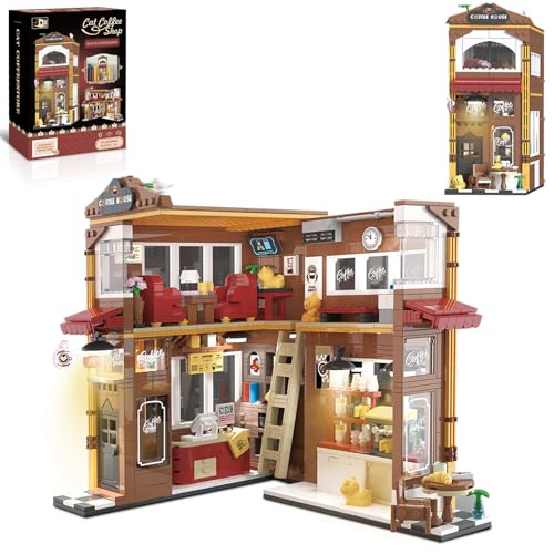 Cabeeskii Book Nook Kaffeehaus Set, Bausteine Haus mit LED, Booknook Klemmbausteine als Geschenke für Erwachsene, Jungen und Mädchen ab 10 Jahren Cabeeskii Book Nook Kaffeehaus Set, Bausteine Haus mit LED, Booknook Klemmbausteine als Geschenke für Erwachsene, Jungen und Mädchen ab 10 Jahren von Cabeeskii