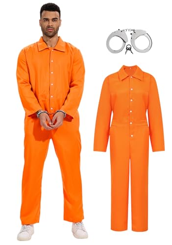 Cabeny Häftlingskostüm für Herren, orangefarbener Overall, lockerer Gefängnis-Overall für Halloween, Kostümparty, CA035-S Cabeny Häftlingskostüm für Herren, orangefarbener Overall, lockerer Gefängnis-Overall für Halloween, Kostümparty, CA035-S von Cabeny