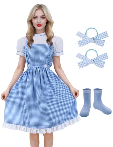 Cabeny Halloween-Kostüm für Erwachsene, Prinzessinnen-Kostüm, Damen, Mädchen, niedliches blaues Kleid für Prinzessinnen-Kostüm, Cosplay, süßes blaues Kleid für Halloween-Kostüm, Cosplay, CA054-XS von Cabeny