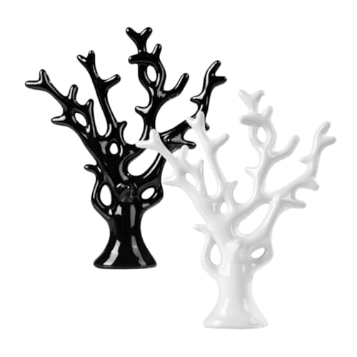 Cabilock Korallenbaum-Statue Ornament Paar Stabile Keramikfiguren Für Elegante Heimdekoration von Cabilock
