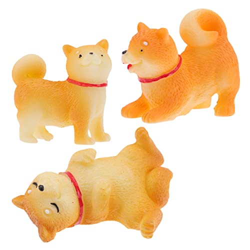 Cabilock 1 Satz Akita-Hundeverzierung Hund Strohhut Hundezahnbürstenspielzeug Platte Solarlaternen von für kinderspielzeug Desktop-Ornament Mikrolandschaftsdekor Harz Brown von Cabilock