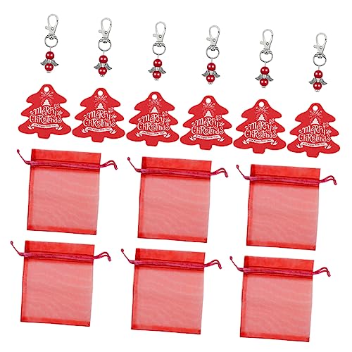 Cabilock 1 Satz Christbaumschmuck weihnachtsfeier liefert Countdown-Taschen mit Kordelzug weihnachtsengel weihnachtsbaumdeko Weihnachtsschmuck kreative weihnachtsanhänger Papier rot von Cabilock