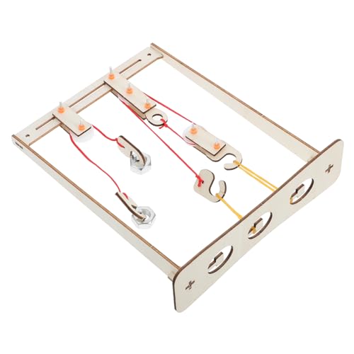 Cabilock 1 Satz Kran experimentierkasten Modellbau Set Pulleys für Schule Experimentiermaterial Holzbaukasten Flaschenzughalter Riemenscheiben-Modellbausätze Riemenscheibenmodell hölzern von Cabilock