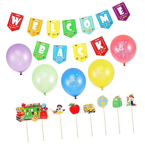 Cabilock 1 Satz Partydekoration Cupcake-Dekoration alles zum geburtstag dekorationen Luftballons balloons tortendeko einschulung Ornament Cupcake-Topper „ zur Schule“. Kuchen von Cabilock