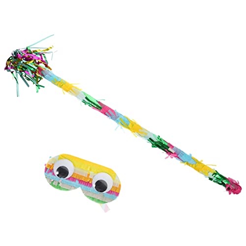Cabilock 1 Satz Piñata Pinata Augenbinde und Geburtstag Krachmacher Mädchenspielzeug Kinderspielzeug Gläser Dekor mehrfarbige Pinata-Sticks Pinata-Stick für Mädchen Füllung Requisiten von Cabilock