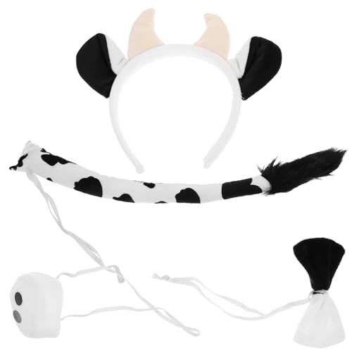 Cabilock Flexibles Kuhkostüm-set Mit Abnehmbarem Stirnband Und Nase Für Halloween Cosplay Und Rollenspiele von Cabilock