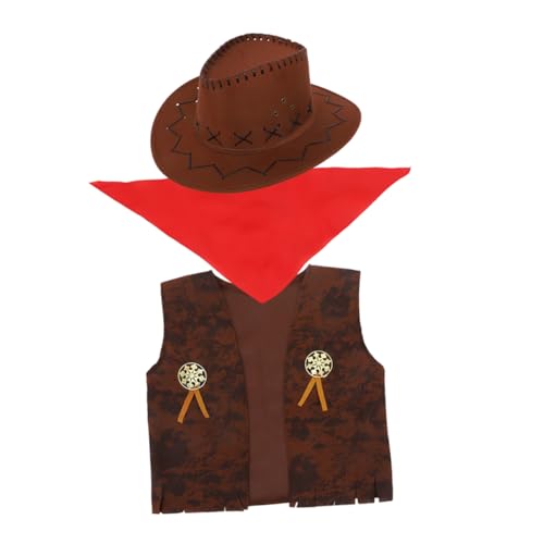 Cabilock 1 Satz Western Dress Up Set mit Hut Weste und Halstuch Halloween Kostümpartys und Rollenspiele Cabilock 1 Satz Western Dress Up Set mit Hut Weste und Halstuch Halloween Kostümpartys und Rollenspiele von Cabilock