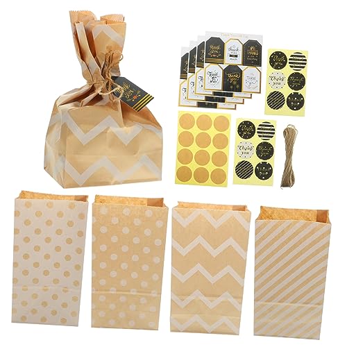 Cabilock 1 Set Festival Kleine Papiergeschenktüten Kraft Taschen Kraftpapier Snacksbeutel Mit Aufklebern Tags von Cabilock