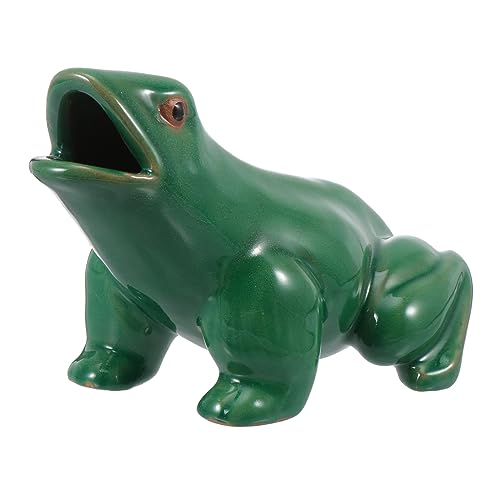 Cabilock 1 Stück Frosch Figurine Dekoration Realistische Keramik Frosch Statue für Aquarium Teich und Garten Vivid Handgefertigte Ornamente für Partys von Cabilock
