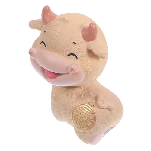 Cabilock 1 Stück Kawaii Wackelkalb Auto Dekoration aus Harz Schüttelkopf Ornament für Auto Büro für Freunde von Cabilock