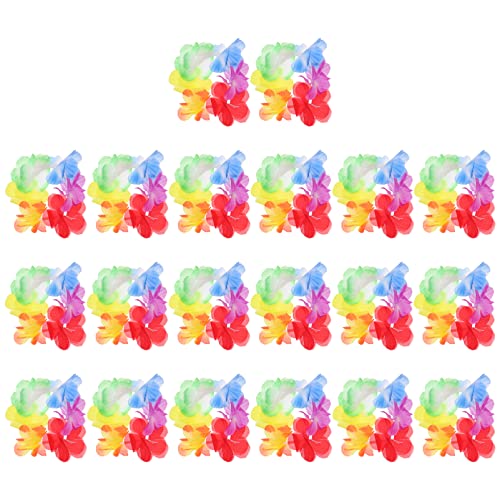 Cabilock 10 Paare Hawaiianische Party Handgelenk Armbänder Bunte Blumenkränze für Festivals und Dekorationen Handgemacht für und Sommerveranstaltungen von Cabilock