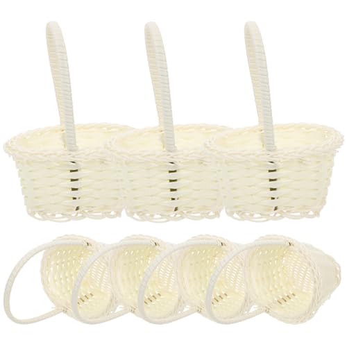 Cabilock 10 Stück Mini-Flechtkörbe Mit Griffen Picknickkörbe Puppenhaus Kleiner Webkorb Miniatur-Lebensmittelkorb Für Hochzeitsfeiern Gastgeschenke Baumschmuck Zum Aufhängen Basteln von Cabilock