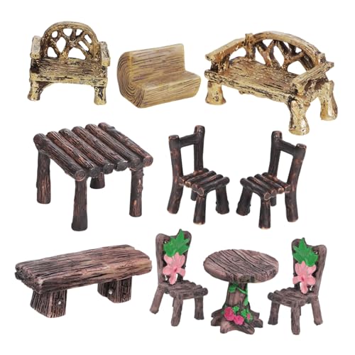Cabilock 10 Stück Miniatur-stühle Und -tische Kunstpflanze Miniatur-gartendekoration Landschaftsornamente Miniatur-gartenset Cabilock 10 Stück Miniatur-stühle Und -tische Kunstpflanze Miniatur-gartendekoration Landschaftsornamente Miniatur-gartenset von Cabilock