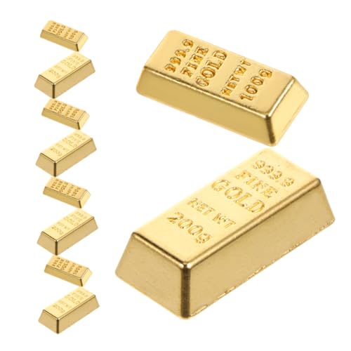Cabilock 10 Stück Simuliertes BRIC-Modell Dollhouse Gold Bar Requisiten Mini -Goldsteine für Handwerk Fotografie Gold Bar Requisiten winzige Metallsteinblöcke Legierung Golden Cabilock 10 Stück Simuliertes BRIC-Modell Dollhouse Gold Bar Requisiten Mini -Goldsteine für Handwerk Fotografie Gold Bar Requisiten winzige Metallsteinblöcke Legierung Golden von Cabilock