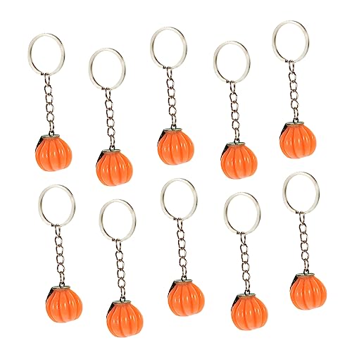 Cabilock 10 Stück Teiliges Kürbis Schlüsselanhänger aus Resin Dekorativer Taschenanhänger mit Ringverschluss Leicht und Kompakt für Halloween Weihnachten und Alltag von Cabilock