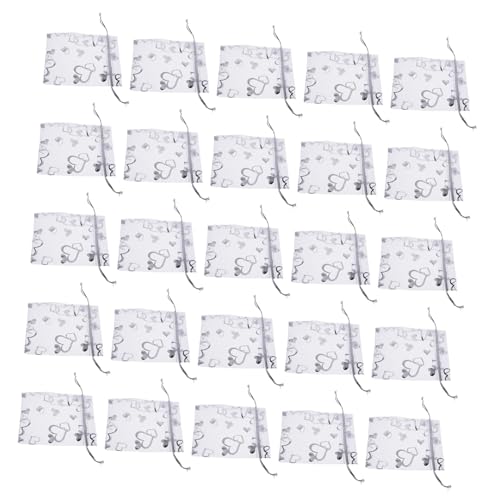Cabilock 100 Stück Organza Geschenkbeutel Weiß mit Herzmuster Transparente Schmuck und Partybeutel mit Zugband Hochzeit Shower Gastgeschenke Verpackungstaschen Cabilock 100 Stück Organza Geschenkbeutel Weiß mit Herzmuster Transparente Schmuck und Partybeutel mit Zugband Hochzeit Shower Gastgeschenke Verpackungstaschen von Cabilock