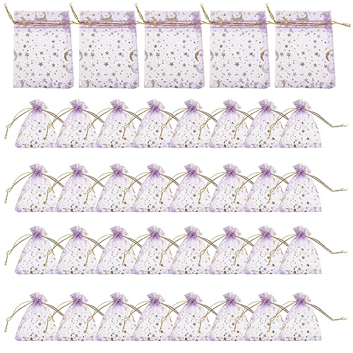 Cabilock 100St Party Hochzeit süße Taschen Netztaschen mit Kordelzug Boxen mit Deckel geschenktüten kleinigkeiten kleine Taschen für Schmuck Schmuckbeutel Stoff Violett von Cabilock