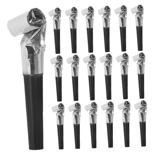 Cabilock 100 Stücke Lustige Party Blowout Pfeife Spielzeug Geburtstag Neue Jahre Krachmacher Gebläse Schwarz Silber Farbe Musical Cheer Party Favor von Cabilock
